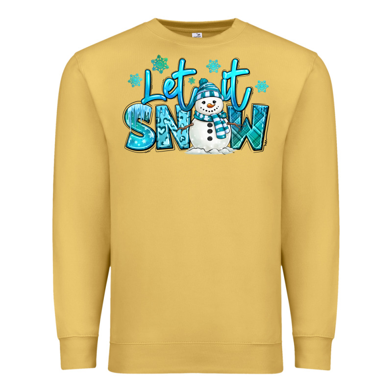 Let It Snow Winter Snowman Premium Sweatshirt by MaliasSmallBusiness | Teevron