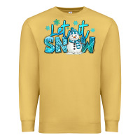 Antique Gold let it snow winter snowman Premium Sweatshirt - MaliasSmallBusiness