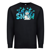 Black let it snow winter snowman Premium Sweatshirt - MaliasSmallBusiness