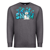 Charcoal Heather let it snow winter snowman Premium Sweatshirt - MaliasSmallBusiness