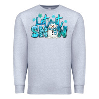 Heather Grey let it snow winter snowman Premium Sweatshirt - MaliasSmallBusiness