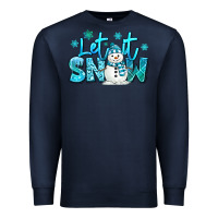 Navy let it snow winter snowman Premium Sweatshirt - MaliasSmallBusiness