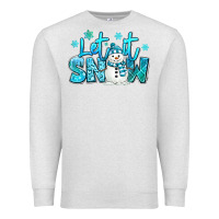 Oatmeal Heather let it snow winter snowman Premium Sweatshirt - MaliasSmallBusiness