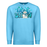 Ocean Blue let it snow winter snowman Premium Sweatshirt - MaliasSmallBusiness