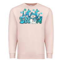 Pale Pink let it snow winter snowman Premium Sweatshirt - MaliasSmallBusiness