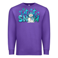 Purple let it snow winter snowman Premium Sweatshirt - MaliasSmallBusiness