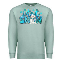 Seafoam let it snow winter snowman Premium Sweatshirt - MaliasSmallBusiness