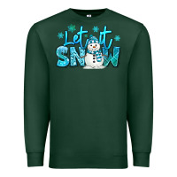 Sports Green let it snow winter snowman Premium Sweatshirt - MaliasSmallBusiness