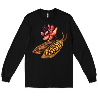 Black cacao beans and flowers Long Sleeve Tee - AdoDesignShop