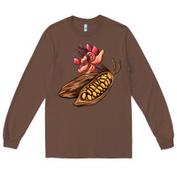 Chestnut cacao beans and flowers Long Sleeve Tee - AdoDesignShop
