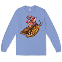 Colony Blue cacao beans and flowers Long Sleeve Tee - AdoDesignShop