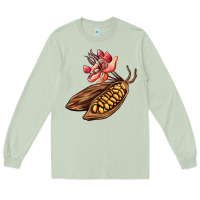 Matcha cacao beans and flowers Long Sleeve Tee - AdoDesignShop