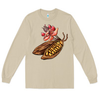 Mushroom cacao beans and flowers Long Sleeve Tee - AdoDesignShop