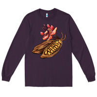 Plum cacao beans and flowers Long Sleeve Tee - AdoDesignShop