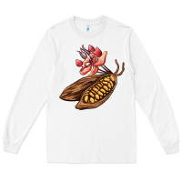 White cacao beans and flowers Long Sleeve Tee - AdoDesignShop