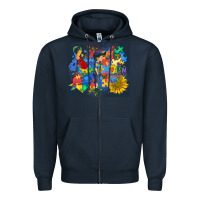 Navy autism awareness Zipper Hoodie - MaliasSmallBusiness