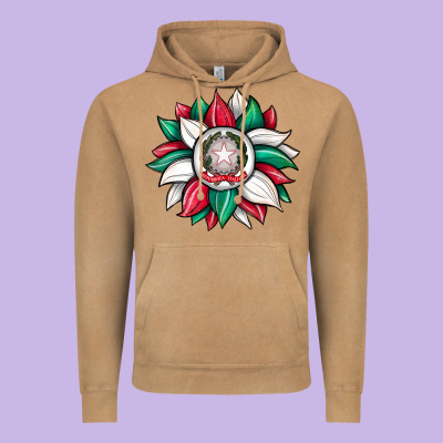 Sunflower İtalian Flag Vintage Hoodie Designed By Jahusdesignshop