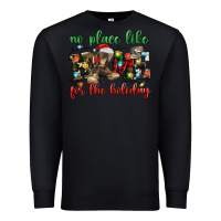 Black no place like for the holiday Premium Sweatshirt - MaliasSmallBusiness