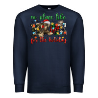 Navy no place like for the holiday Premium Sweatshirt - MaliasSmallBusiness