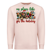 Pale Pink no place like for the holiday Premium Sweatshirt - MaliasSmallBusiness