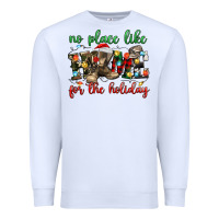 White no place like for the holiday Premium Sweatshirt - MaliasSmallBusiness
