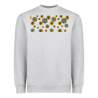 Heather Grey sunflowers and turquoise 16oz libbey glass Heavyweight Sweatshirt - HRA Design Shop