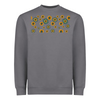 Storm sunflowers and turquoise 16oz libbey glass Heavyweight Sweatshirt - HRA Design Shop