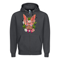 Smoke bunny with floral Zipper Hoodie - MaliasSmallBusiness