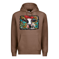 Chestnut holstein cow with glitter and leopard background Premium Hoodie - BarkalooDesign