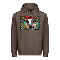 Coffee holstein cow with glitter and leopard background Premium Hoodie - BarkalooDesign