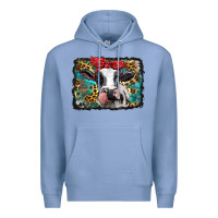 Colony Blue holstein cow with glitter and leopard background Premium Hoodie - BarkalooDesign