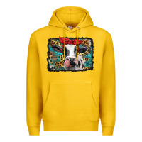 Lemon holstein cow with glitter and leopard background Premium Hoodie - BarkalooDesign