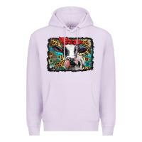 Lilac holstein cow with glitter and leopard background Premium Hoodie - BarkalooDesign