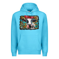 Ocean Blue holstein cow with glitter and leopard background Premium Hoodie - BarkalooDesign