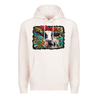Pale Pink holstein cow with glitter and leopard background Premium Hoodie - BarkalooDesign
