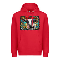 Red holstein cow with glitter and leopard background Premium Hoodie - BarkalooDesign