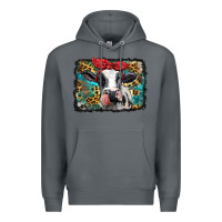 Rock holstein cow with glitter and leopard background Premium Hoodie - BarkalooDesign