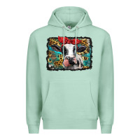 Seafoam holstein cow with glitter and leopard background Premium Hoodie - BarkalooDesign