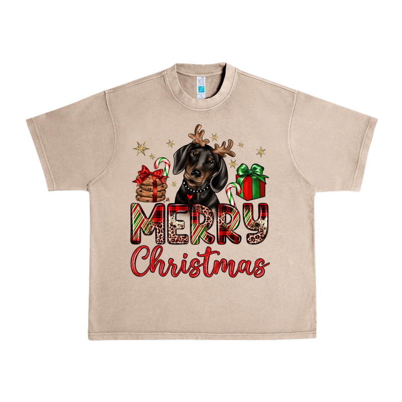 Merry Christmas Dachshund Urban Heavy Tee by JahusDesignShop | Teevron