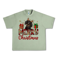 Oil Green merry christmas dachshund Urban Heavy Tee - JahusDesignShop