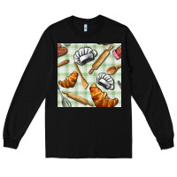 Black chef tools seamless pattern Long Sleeve Tee - BundleAndBundleShop
