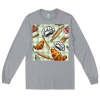 Heather Grey chef tools seamless pattern Long Sleeve Tee - BundleAndBundleShop