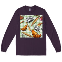 Plum chef tools seamless pattern Long Sleeve Tee - BundleAndBundleShop