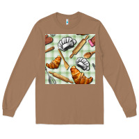 Toasted Coconut chef tools seamless pattern Long Sleeve Tee - BundleAndBundleShop