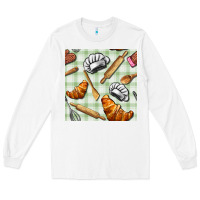 White chef tools seamless pattern Long Sleeve Tee - BundleAndBundleShop