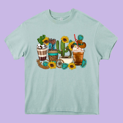 Coffee Cups Heavy Core Tee Designed By Artiststas