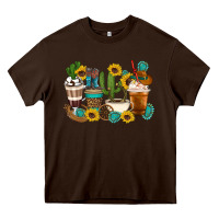 Chocolate Brown Coffee cups Heavy Core Tee - Artiststas