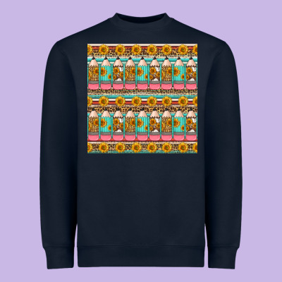 School Teacher Seamless Pattern Heavyweight Sweatshirt Designed By Hra Design Shop