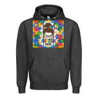 Charcoal Heather autism mom Zipper Hoodie - MaliasSmallBusiness