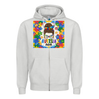 Dove Grey autism mom Zipper Hoodie - MaliasSmallBusiness